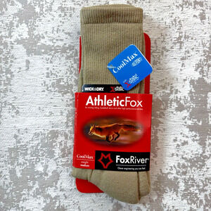 Khaki ATHLETIC FOX Wick & Dry Crew Socks Mens XL FOX RIVER MILLS CoolMax
